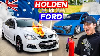 I DRAG RACED MY FIRST AUSTRALIAN CAR FORD V HOLDEN [upl. by Spear444]