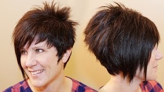 HOW TO CUT WOMENS HAIR  Short Pixie Assymetrical Aline Haircut Tutorial [upl. by Lehcin]