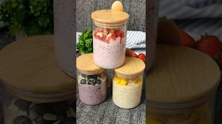 Chia pudding in 3 ways Healthy breakfast idea easyrecipe balanceddiet shorts [upl. by Horsey]