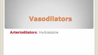 CVS 201  Pharmacology  Vasodilators Hydralazine amp Na nitroprusside Dr mohd abd elbari [upl. by Leibman]