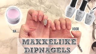 MAKKELIJK DIP NAGELS MAKEN  ZELF ACRYL ZETTEN [upl. by Grogan870]