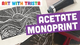 Acetate Monoprint Easy Printmaking Tutorial  Art With Trista [upl. by Neenad]