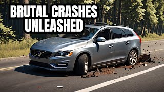 Crash Compilation with Volvo V60  BeamNGdrive [upl. by Orth]