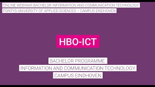 Webinar HBOICT  Fontys ICT [upl. by Anuaf]