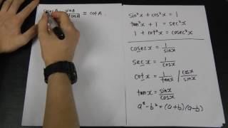 SPM  Add Math  Identities of Trigonometry Function Prove part [upl. by Aeel]