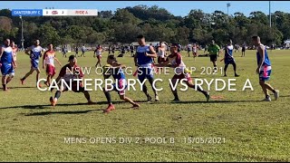 Oztag State Cup 2021  Canterbury C vs Ryde A  Mens Opens  150521 [upl. by Kcirrez738]