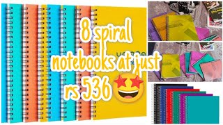 cheapest ❗ 8 spiral notebooks at just rs 536 [upl. by Neukam]