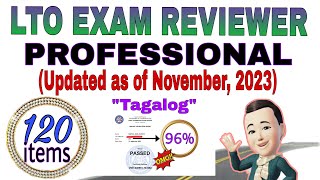 LTO EXAM REVIEWER FOR PROFESSIONAL DRIVERS LICENSE 2023 120 ITEMS TAGALOG [upl. by Ami]