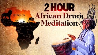 African Drum Relaxing Music For Meditation  2 Hour Relaxing Drum Music  Meditation Methods [upl. by Josiah]