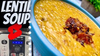 Instant Pot Lentil Soup  Caramelized Onions  Vegan  Dhal Tadka shorts [upl. by Ydnahs]