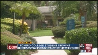 18yearold Eckerd College student drowns Friday while paddle boarding near Maximo Park [upl. by Delmer]