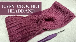 CROCHET HEADBAND  Easy twisted earwarmer for chilly days using beginnerfriendly stitches [upl. by Nonnairb]