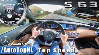 MERCEDES S63 AMG COUPE  AUTOBAHN POV  ACCELERATION amp TOP SPEED by AutoTopNL [upl. by Abbey]