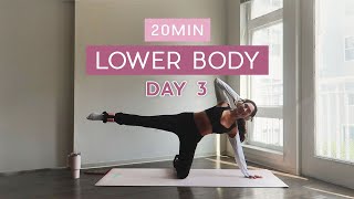 Day 3  1 Month Pilates Plan  20MIN thigh amp booty Pilates  tone amp lengthen [upl. by Aivyls]