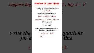 Fitting of exponential curveII principle of least square  statistics maths statistics ncert [upl. by Alyakcm]