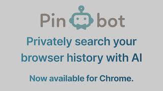 Pinbot – Privately search your browser history with AI [upl. by Graubert]