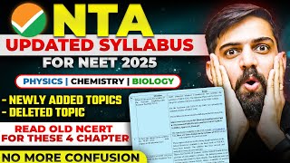 NEET 2025 Updated Syllabus by NTA  What is the Syllabus of NEET 2025  NEET 2025 Latest Update [upl. by Ligetti703]