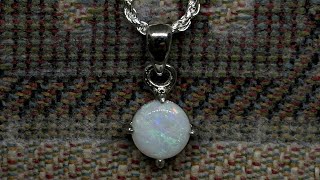 Australian Mint Drop Coober Pedy Opal Pendant Necklace [upl. by Adlez]