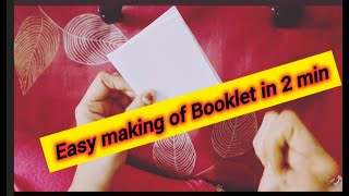 Easy making of Booklet in 2 min🔥🔥 booklet [upl. by Broeder]