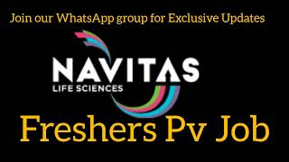 Freshers Urgent Notification Pharmacovigilance Job alert at Navitas life sciences freshersjobs [upl. by Neelrahs443]