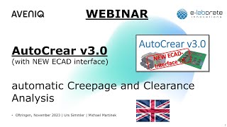 Aveniq Webinar AutoCrear electrical creepage amp clearance analysis News v30 [upl. by Adnamahs266]