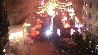 🎆Vienna New Years Eve  fireworks  Stephansplatz  Graben [upl. by Cheffetz]