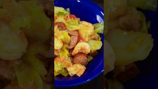 Fried cabbage with a twist Adding shrimp to elevate this simple dish🔥 QuickMeals FriedCabbage [upl. by Penny609]