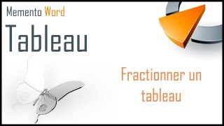 Fractionner un tableau dans Word  Formation Word Marseille [upl. by Apurk]