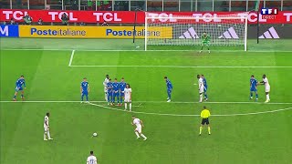 🤯Lucas Digne Unbelievable Freekick vs Italy turns out Vicario Own goal [upl. by Eihtur]