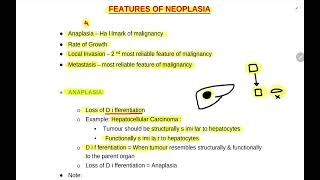 FEATURES OF NEOPLASIA  Anaplasia  Rate of Growth  Local Invasion  Metastasis  General Pathology [upl. by Oigimer590]