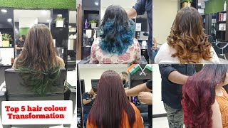 Top 5 hair colour transformation  Top 5 hair colour  🤗 mux9tvsalon haircolortransformation [upl. by Neddy]