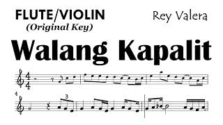 Walang Kapalit Flute Violin Original Key Sheet Music Backing Track Partitura Rey Valera [upl. by Natividad952]