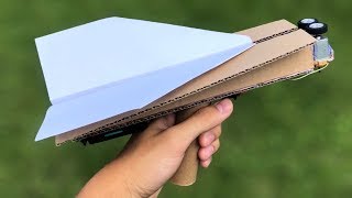 How to Make Paper Airplane Launcher from Cardboard [upl. by Kurtzig254]