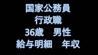 国家公務員 行政職 37歳男性 給与明細 年収 [upl. by Sal]