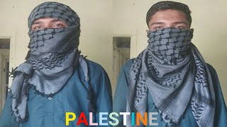 How to tie Palestine Keffiyeh  SheMagh Tutorial  Nisar Saiyad [upl. by Ycats]