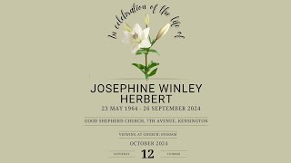 LIVE BROADCAST  CELEBRATING THE LIFE OF JOSEPHINE WINLEY HERBERT  SAT 12 OCTOBER 2024  10H00 [upl. by Keare838]