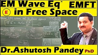 EM wave Equation in free space Maxwells eq in free space derivation in terms of E EMFT lecture [upl. by Eessac]