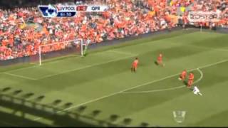 Jamie Carragher INCREDIBLE SHOT ALMOST GOAL vs QPR 19052013 [upl. by Ardnassak516]