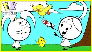 Learn to Fly  Outside Fun Educational Video  EK Doodles Cute Animation [upl. by Civ]