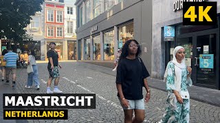 4K Netherlands Maastricht Summer Walking Tour [upl. by Nilahs]