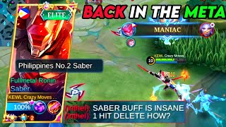 BUFFED SABER BEST BUILD AND EMBLEM IS HERE SABER BUFF BEST BUILD 2022 🔥 [upl. by Lirba669]