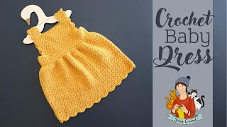 Crochet Easy Baby Dress  Newborn And Toddler Sizes [upl. by Oribel]