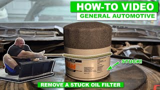 How To  Remove A Stuck Oil Filter  A Few Tips to You Can Use To Remove A Stubborn Oil Filter [upl. by Adimra]