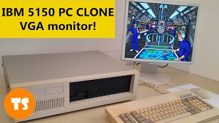 ⭐IBM 5150 XT CLONE computer with VGA 8bit ISA card and SVGA monitor [upl. by Ardnwahsal]