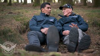 Battlefield Return  Holland  WWII Veteran Lies Down In Foxhole With NFL Player [upl. by Eniamret]