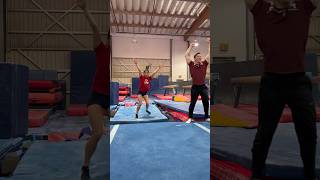 I taught a rhythmic gymnast a backflip 🤸🏼‍♂️ elenashinohara gymnast olympics gymnastics d1 [upl. by Wyatt]