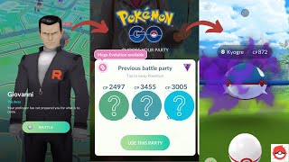 EASY WAY TO DEFEAT GIOVANNI amp GET SHADOW KYOGRE  Pokemon Go Team Go Rocket Jan 2024 [upl. by Gustie]