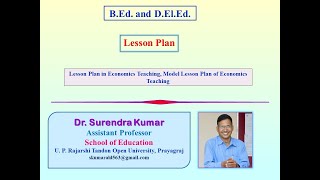 Lesson Plan 2 in Economics Teaching Hindi Medium [upl. by Natanhoj]