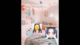 Preppy 10 year olds 🙄🙄 demonslayer nezuko skit funny [upl. by Leksehcey]