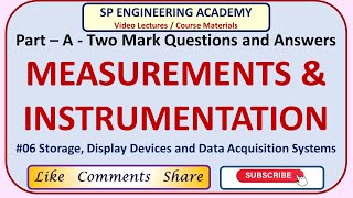 Measurements  Storage Display Devices and Data Acquisition Part A  Two Mark Questions and Answers [upl. by Tearle800]